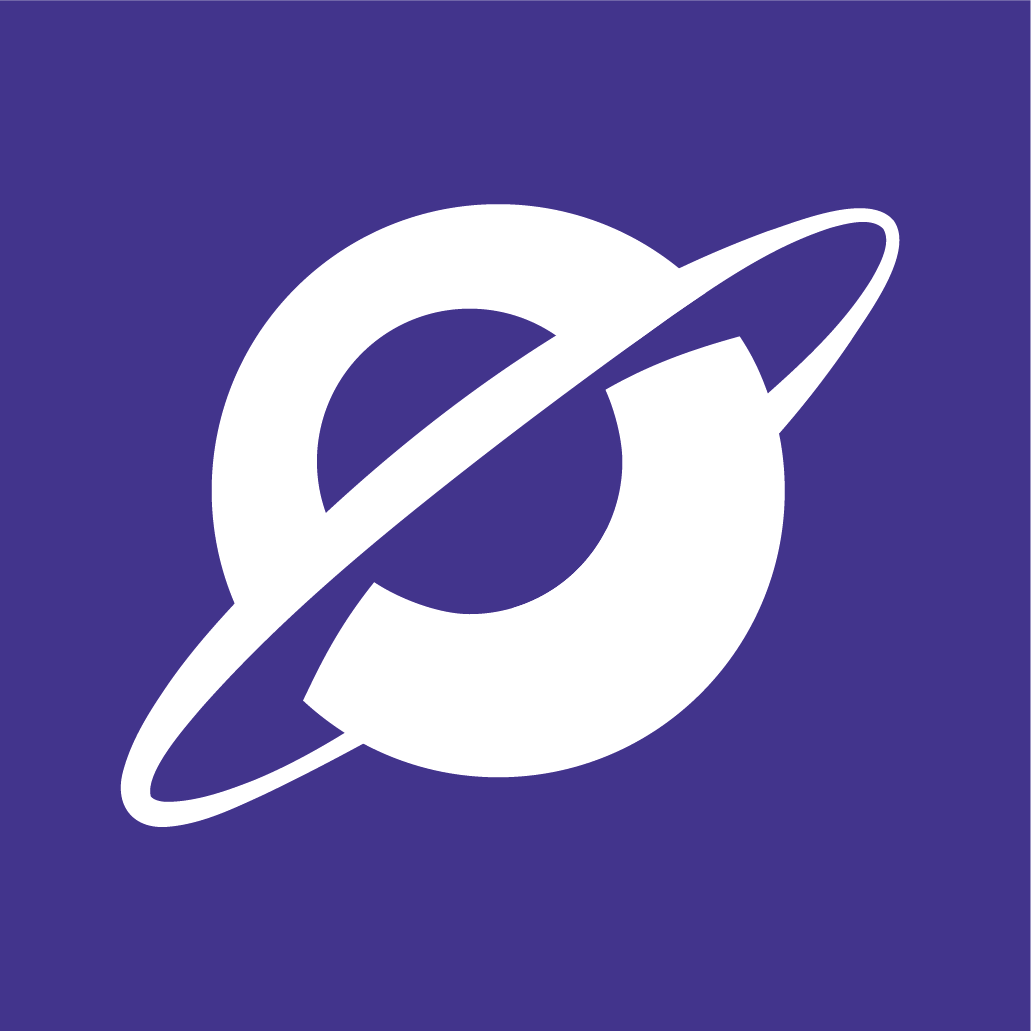 Logotipo do EduPro, um planeta com anel orbital